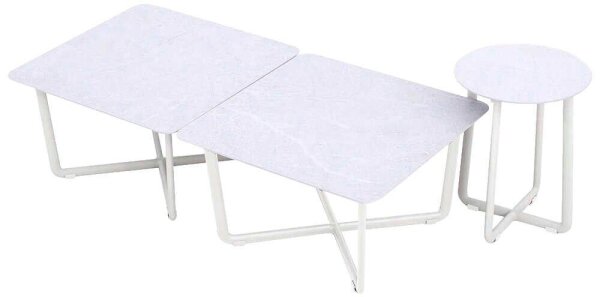 barths Fellow Beistelltische-Set freiform Keramik beige, 3 St.