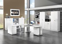 HAMMERBACHER OS 16 höhenverstellbarer Schreibtisch weiß rechteckig, C-Fuß-Gestell silber 160,0 x 80,0 cm