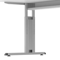 HAMMERBACHER OS 16 höhenverstellbarer Schreibtisch weiß rechteckig, C-Fuß-Gestell silber 160,0 x 80,0 cm