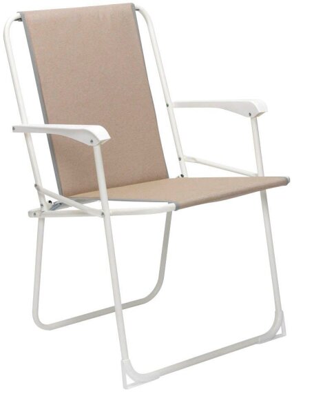 barths Klappstuhl mit Armlehnen Chiemsee beige, Metall, 1 St.