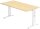 HAMMERBACHER OS 16 höhenverstellbarer Schreibtisch ahorn rechteckig, C-Fuß-Gestell weiß 160,0 x 80,0 cm