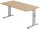 HAMMERBACHER OS 16 höhenverstellbarer Schreibtisch eiche rechteckig, C-Fuß-Gestell silber 160,0 x 80,0 cm