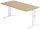 HAMMERBACHER OS 16 höhenverstellbarer Schreibtisch eiche rechteckig, C-Fuß-Gestell weiß 160,0 x 80,0 cm
