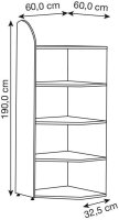 Kerkmann Eckregal Dante weiß 60,0 x 32,5 - 60,0 x...