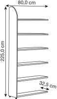 Kerkmann Aktenregal Dante lichtgrau 80,0 x 32,5 x 225,0 cm, 1 St.