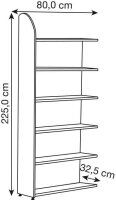 Kerkmann Aktenregal Dante weiß 80,0 x 32,5 x 225,0...