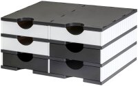 styro Sortierstation styrodoc duo Standard schwarz/weiß mit 6 Fächern