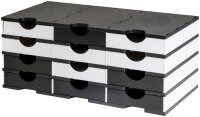 styro Sortierstation styrodoc duo Standard schwarz/weiß mit 12 Fächern
