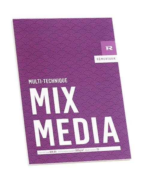 RÖMERTURM Zeichenblock MIX MEDIA DIN A4 300 g/qm, 25 Blatt, 1 Block
