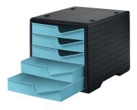 styro Schubladenbox styroswingbox  aqua 275-8430.5291, DIN A4 mit 5 Schubladen, 1 St.
