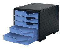 styro Schubladenbox styroswingbox  cornflower 275-8430.621, DIN A4 mit 5 Schubladen, 1 St.