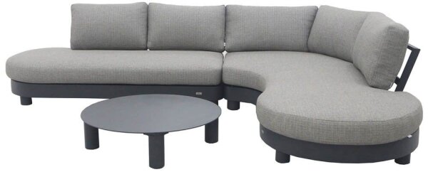 barths Loungegruppe Salerno anthrazit Kunststoff, Metall, 3-teilig