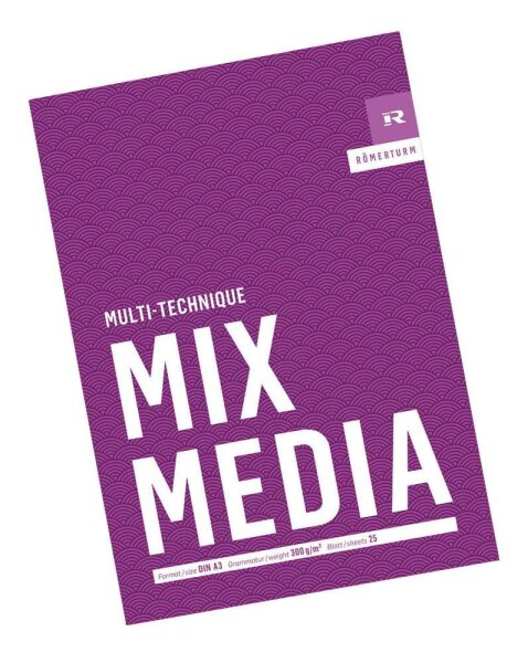 RÖMERTURM Zeichenblock MIX MEDIA DIN A3 300 g/qm, 25 Blatt, 1 Block