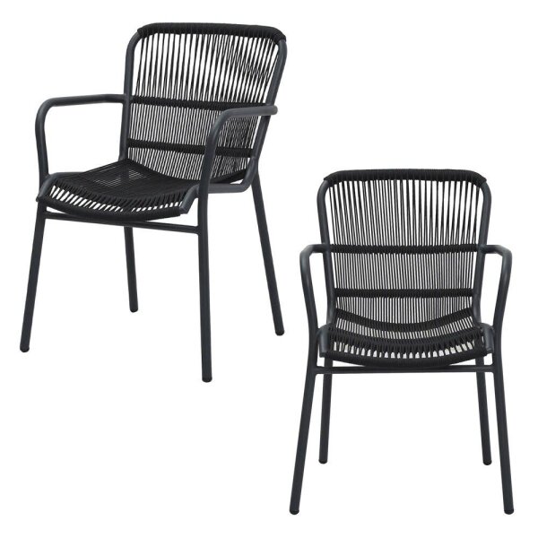 barths Gartenstühle mit Armlehnen Fellow anthrazit, Metall, 2 St.