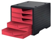 styro Schubladenbox styroswingbox  cranberry 275-8430.2291, DIN A4 mit 5 Schubladen, 1 St.