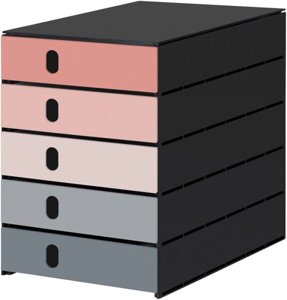 styro Schubladenbox styroval pro Emotions Advent  rosa, grau 14-8000.AD, DIN A4 mit 5 Schubladen, 1 St.