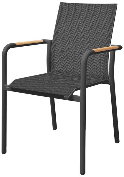 BEST Gartenstuhl mit Armlehnen Paros anthrazit, Metall, 1 St.  ( 552437 )