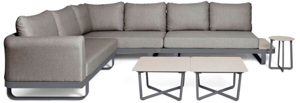 barths Loungegruppe Fellow anthrazit Metall, 13-teilig