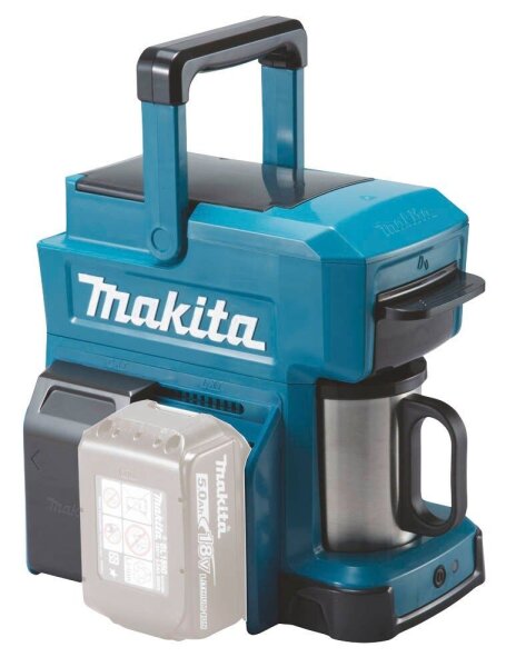 makita DCM501Z (ohne Akku) Akku-Kaffeemaschine blau, 4 Tassen