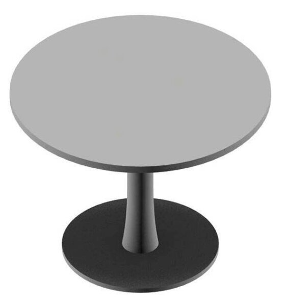 Quadrifoglio Konferenztisch lichtgrau rund, Säulenfuß silber, 100,0 x 100,0 x 74,0 cm