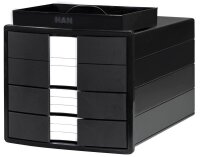 HAN Schubladenbox IMPULS  schwarz 1017-13D, DIN A4 mit 3 Schubladen, 1 St.