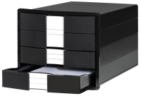 HAN Schubladenbox IMPULS  schwarz 1017-13D, DIN A4 mit 3 Schubladen, 1 St.