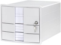 HAN Schubladenbox IMPULS mit Schloss  weiß 1018-12D, DIN A4 mit 3 Schubladen, 1 St.