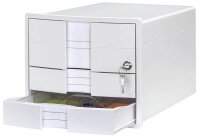 HAN Schubladenbox IMPULS mit Schloss  weiß 1018-12D, DIN A4 mit 3 Schubladen, 1 St.