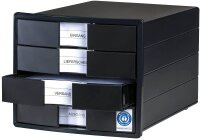 HAN Schubladenbox KARMA  schwarz 10128-13D, DIN A4 mit 4 Schubladen, 1 St.