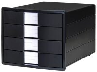 HAN Schubladenbox KARMA  schwarz 10128-13D, DIN A4 mit 4 Schubladen, 1 St.