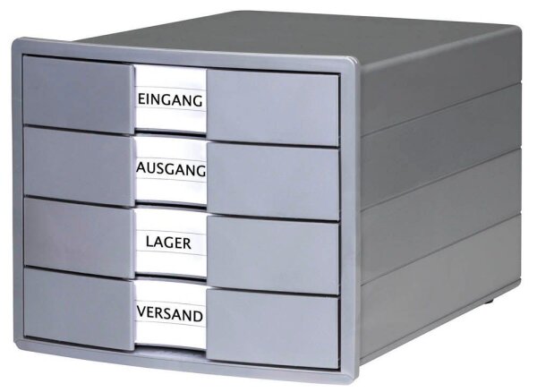 HAN Schubladenbox KARMA  grau 10128-18D, DIN A4 mit 4 Schubladen, 1 St.