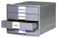 HAN Schubladenbox KARMA  grau 10128-18D, DIN A4 mit 4...