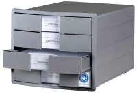 HAN Schubladenbox KARMA  grau 10128-18D, DIN A4 mit 4 Schubladen, 1 St.