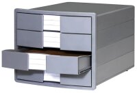 HAN Schubladenbox KARMA  grau 10128-18D, DIN A4 mit 4 Schubladen, 1 St.