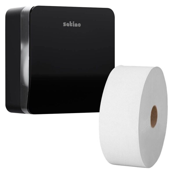 Satino Toilettenpapierspender HYGINITY S JT1 System 333405 schwarz Kunststoff, 1 St.