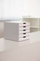 DURABLE Schubladenbox VARICOLOR®  weiß mit bunten Farblinien 762527, DIN A4 mit 5 Schubladen, 1 St.