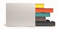 DURABLE Schubladenbox VARICOLOR®  weiß mit bunten Farblinien 762527, DIN A4 mit 5 Schubladen, 1 St.