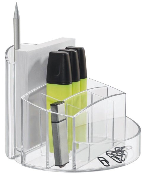 HAN Stiftehalter RONDO transparent Polystyrol 9 Fächer 14,0 x 14,0 x 10,9 cm