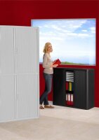 PAPERFLOW easyOffice Rollladenschrank schwarz ohne Fachböden 110,0 x 41,5 x 104,0 cm