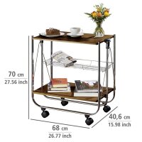 WENKO Servierwagen Dinett Deluxe braun 68,0 x 40,6 x 70,0 cm