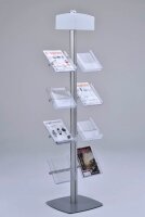 update displays Prospektständer Free silber DIN A4 8 Fächer 47,0 x 45,0 x 192,0 cm, 1 St.