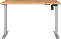 GERMANIA Boras höhenverstellbarer Schreibtisch grandson-eiche rechteckig, T-Fuß-Gestell silber 120,0 x 80,0 cm