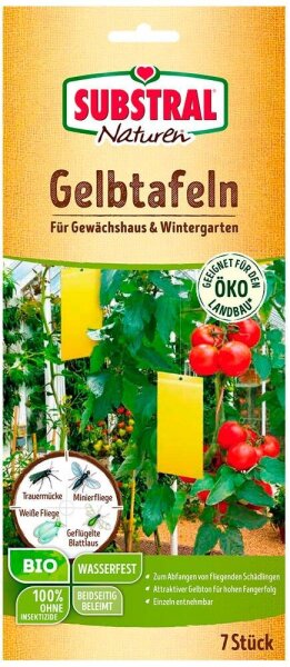 SUBSTRAL® Naturen® Fruchtfliegenfalle Gelbtafeln Bio gelb, 7 St.