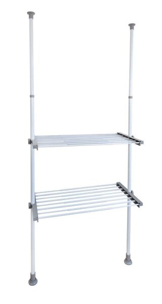 WENKO Teleskop-Garderobe Herkules Twin 50612100 grau Metall 73,0 - 120,0 x 165,0 - 300,0 cm, 1 St.