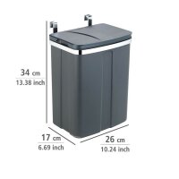 WENKO Mülleimer 12,0 l grau, 1 St.