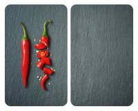 WENKO Herdabdeckplatten Cayenne grau, 2 St.