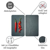 WENKO Herdabdeckplatten Cayenne grau, 2 St.