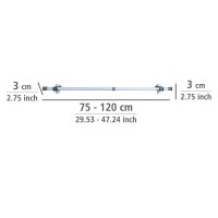WENKO Herkules Kleiderstange für Garderobensystem weiß, grau 165,0 - 300,0 x 3,0 x 3,0 cm