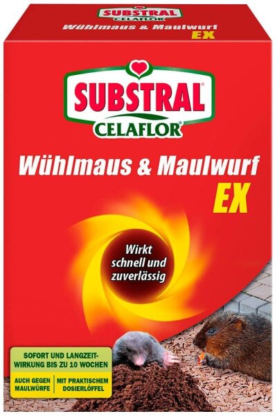 SUBSTRAL® Celaflor® Wühlmaus & Maulwurf EX Ratten- & Mäuseabwehrmittel 150 g, 1 St.