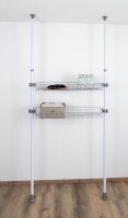 WENKO Herkules Ablagen für Garderobensystem grau 94,0 x 38,0 x 8,0 cm, 2 St.